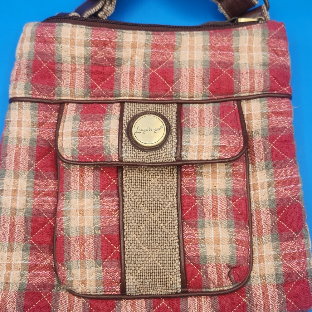Longaberger Homestead Quilted Plaid Crossbody Bag
